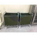 AG-SS013 suspending bag stainless steel material dirty laundry trolley with wheels